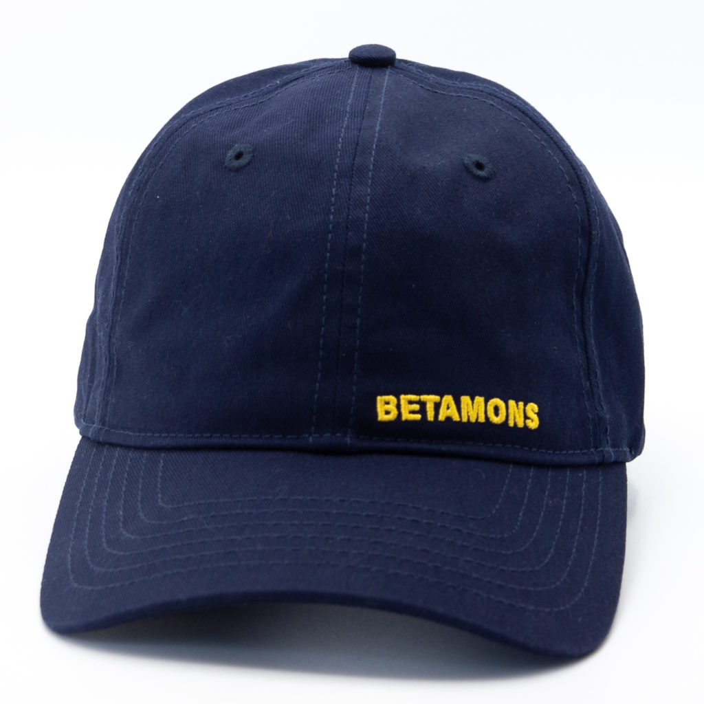 Vue de face de la casquette Betamons de couleur bleue marine